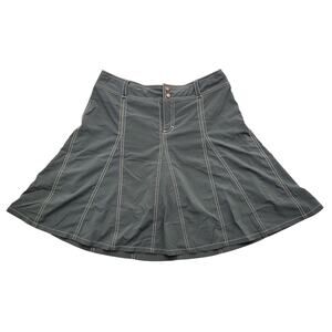 Athleta Skort Women's 10 Gray Whatever Flared Double Snap Back Pockets Skirt